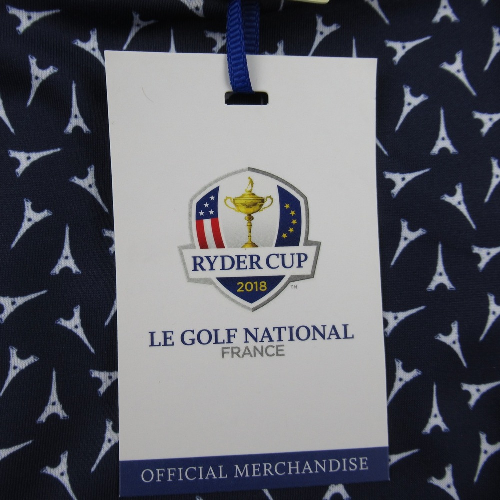 Peter Millar Ryder Cup 2018 Le Golf National France Polo Shirt Navy Eiffel L - Picture 4 of 9